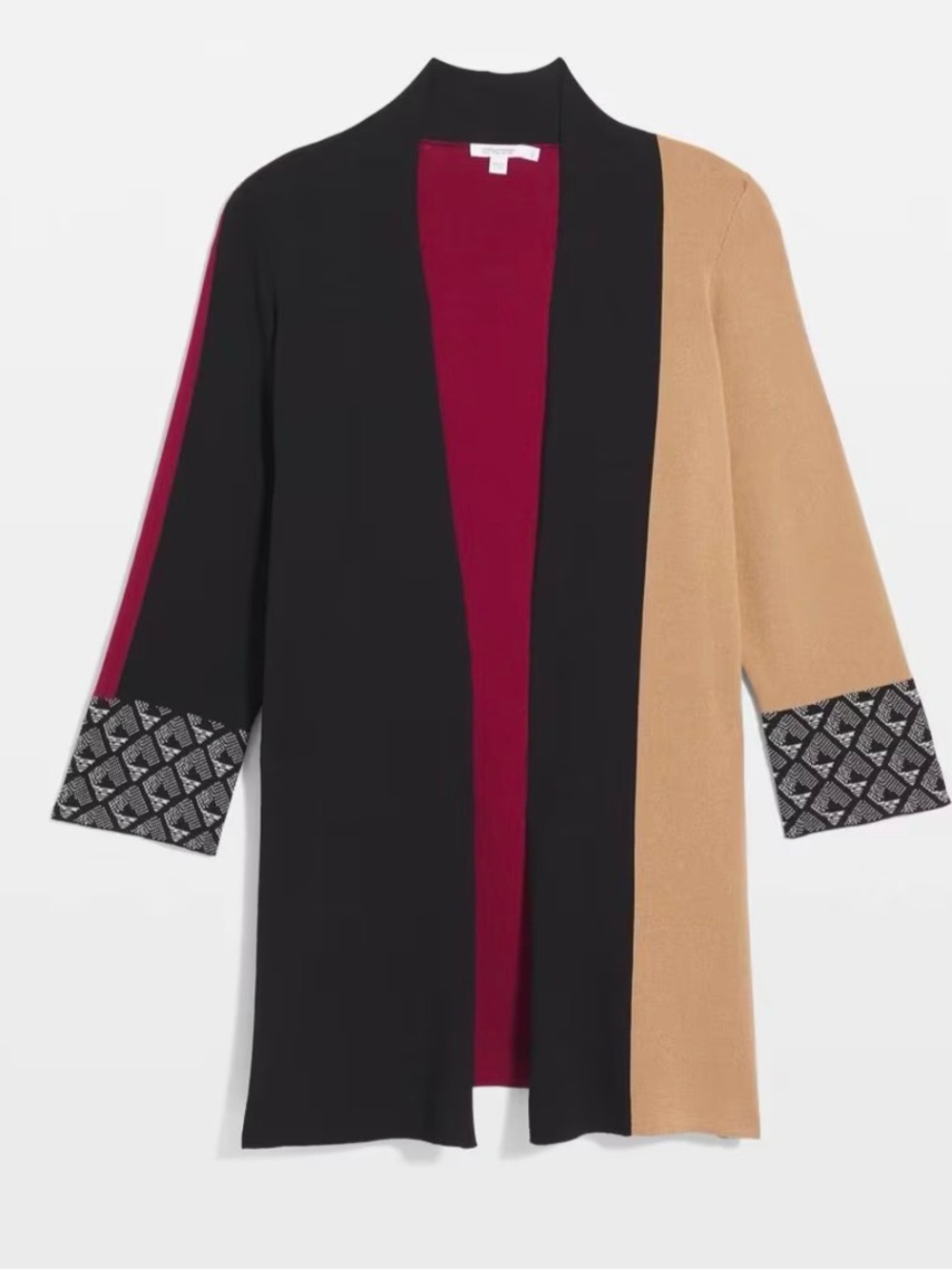 NWT CHICOS TRAVELERS COLOR BLOCK CARDIGAN SWEATER SZ 2/L/12